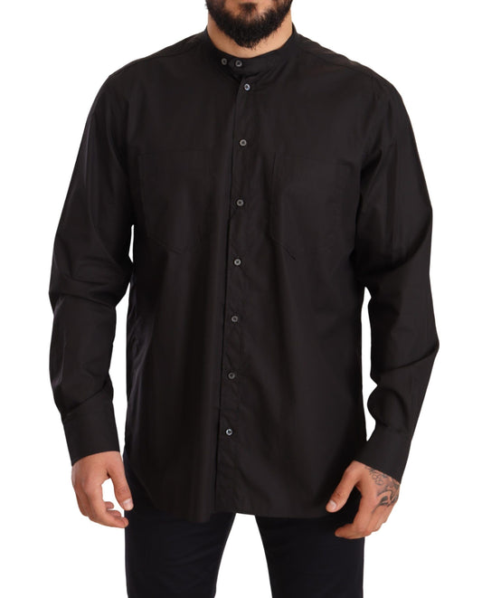 Camisa elegante negra 100% algodón para hombre