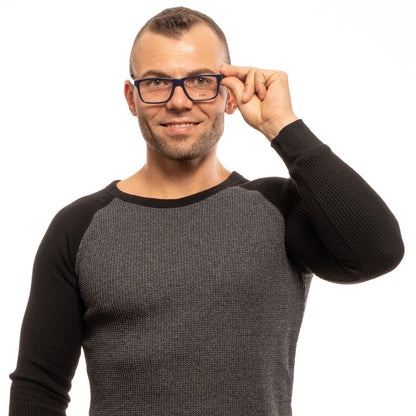 Gafas rectangulares azules elegantes para hombre
