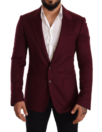 Elegante blazer burdeos de cachemir color granate