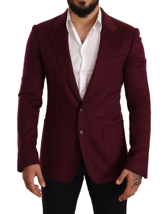 Elegante blazer burdeos de cachemir color granate