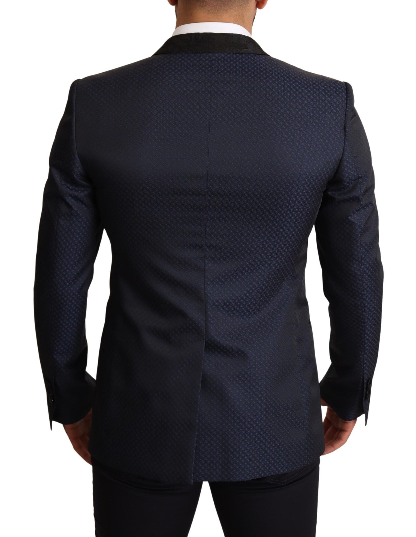 Elegante blazer azul ajustado de estilo martini
