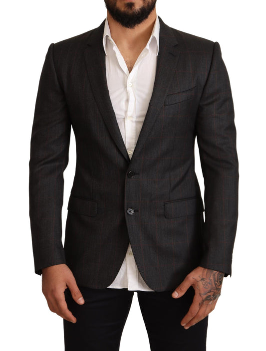 Elegante blazer Martini a cuadros grises