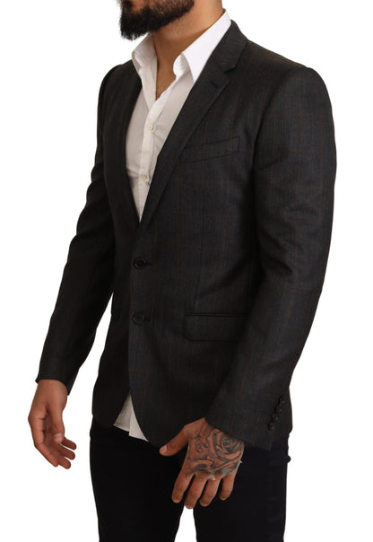Elegante blazer Martini a cuadros grises