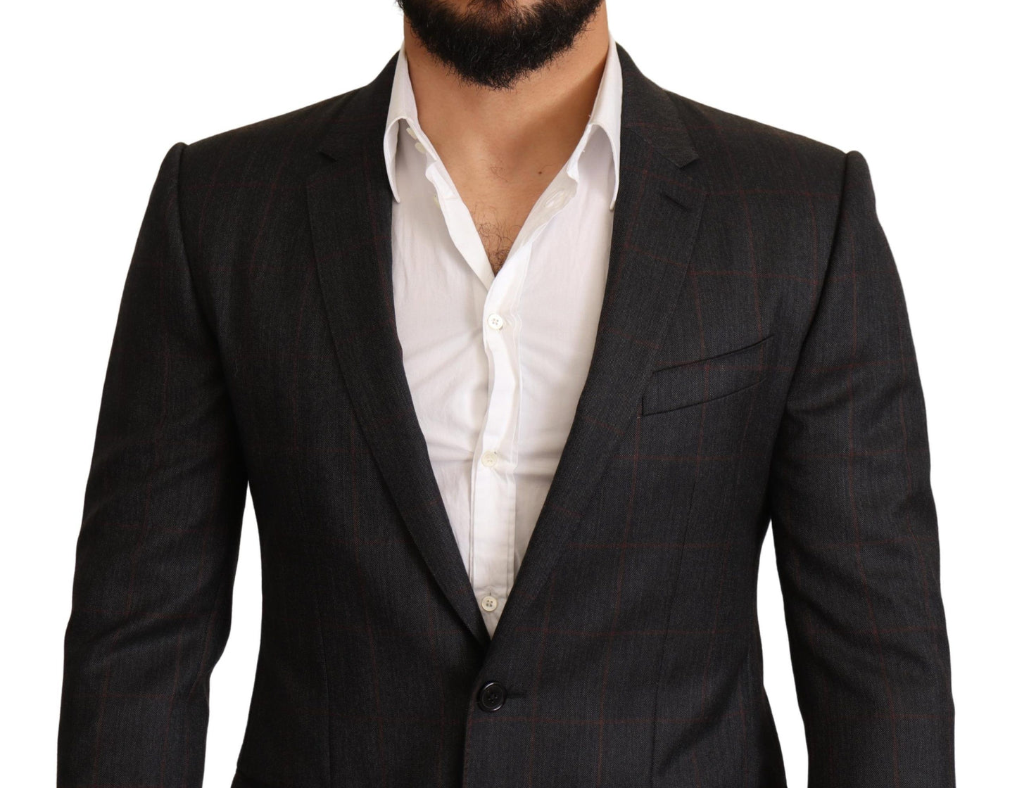 Elegante blazer Martini a cuadros grises