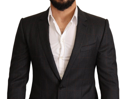 Elegante blazer Martini a cuadros grises