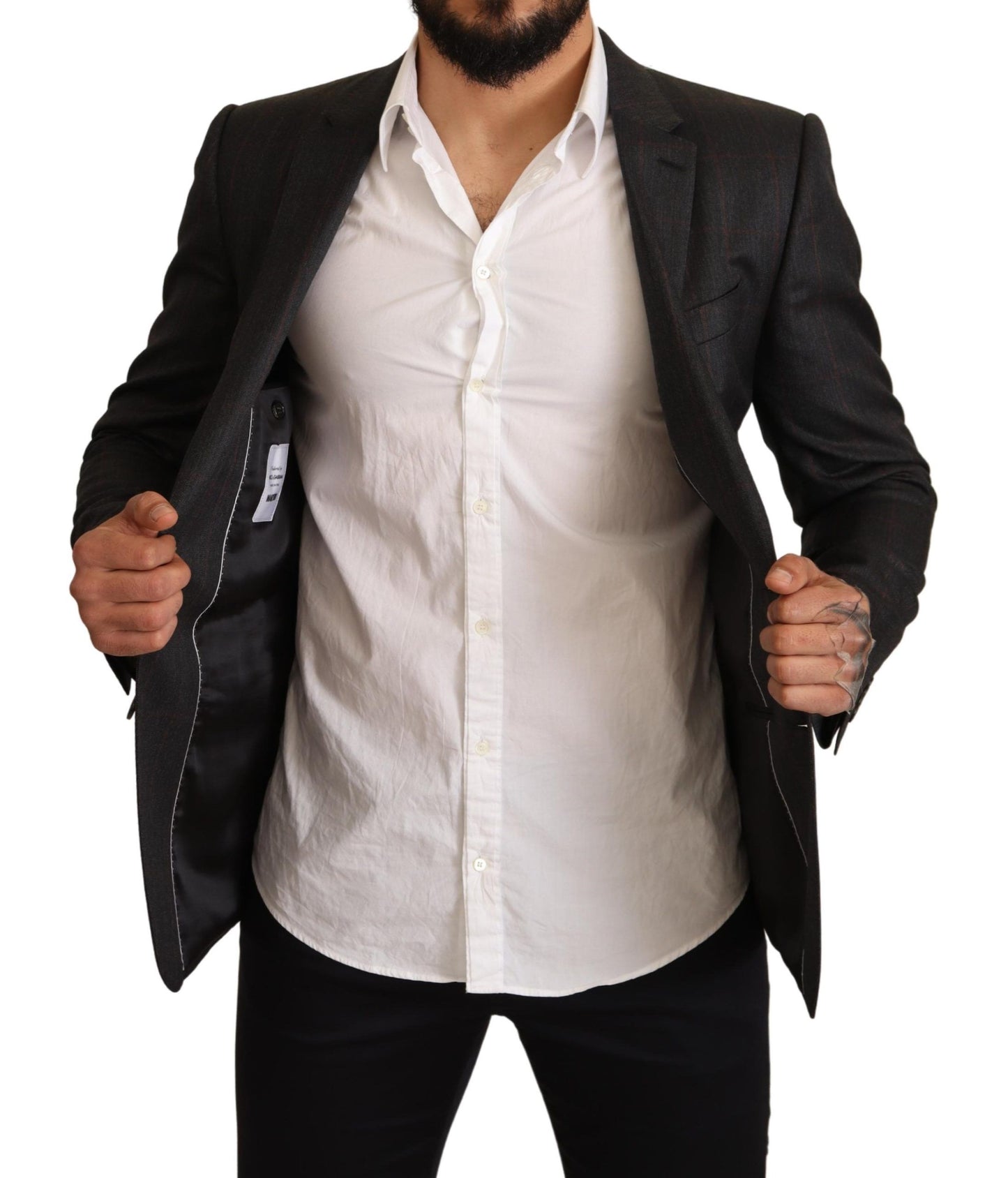 Elegante blazer Martini a cuadros grises