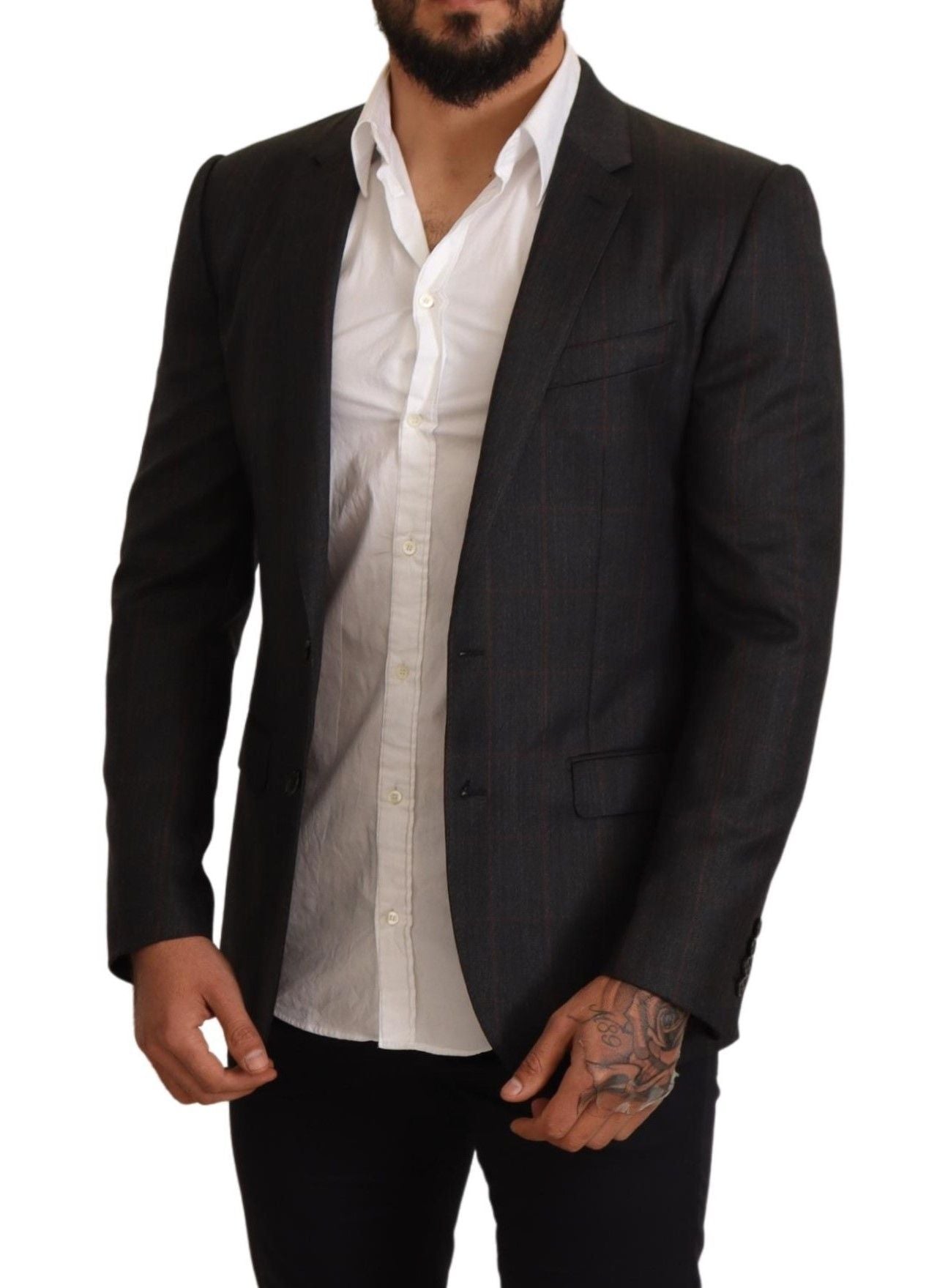 Elegante blazer Martini a cuadros grises