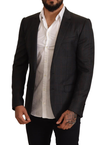 Elegante blazer Martini a cuadros grises