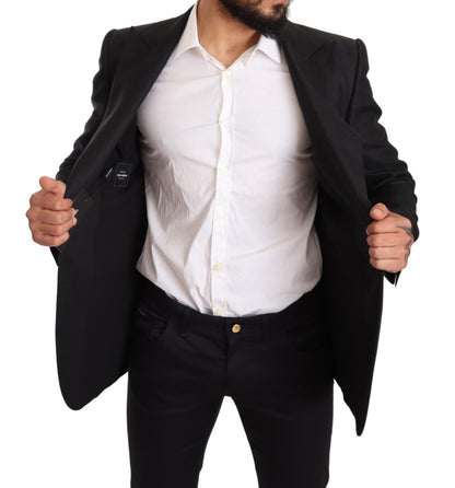 Blazer elegante de lino negro de corte entallado