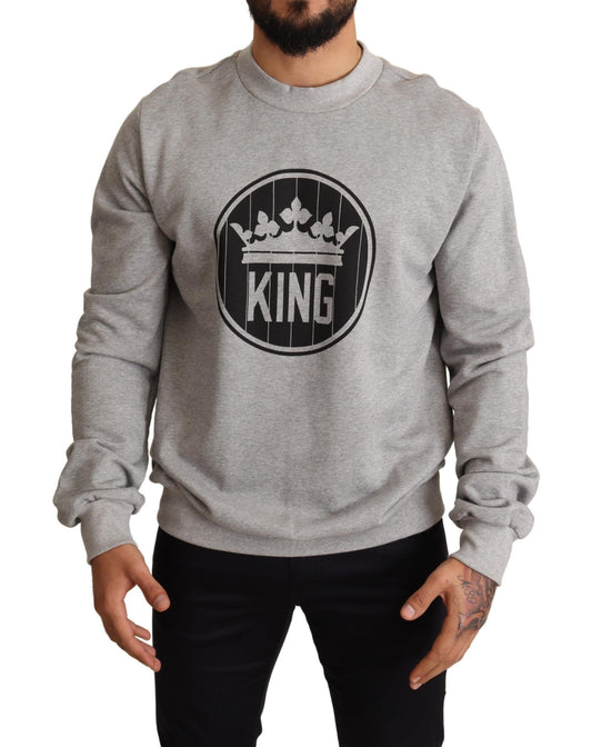 Suéter de algodón Regal Crown - Gris sofisticado