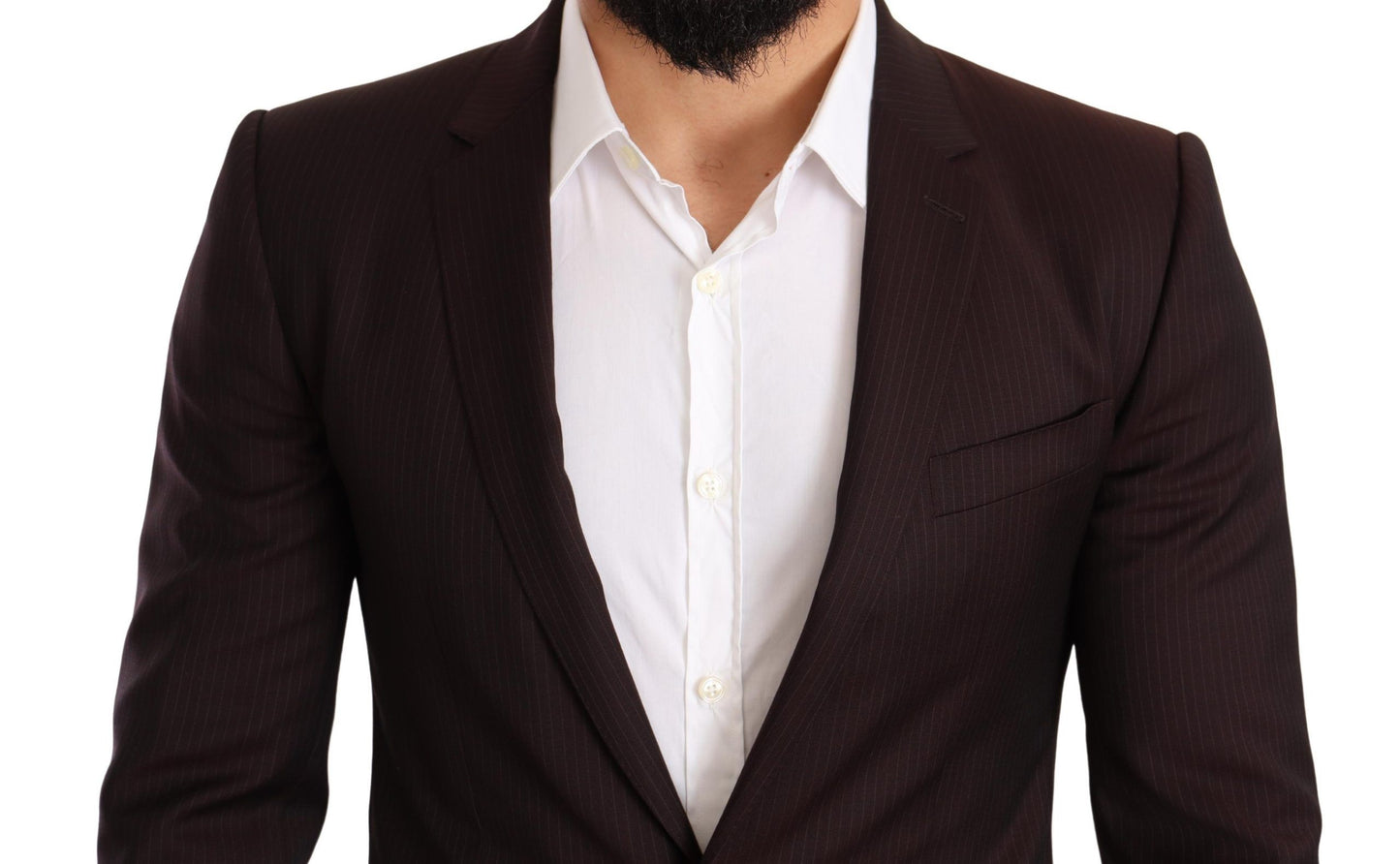 Elegante traje Martini a rayas burdeos