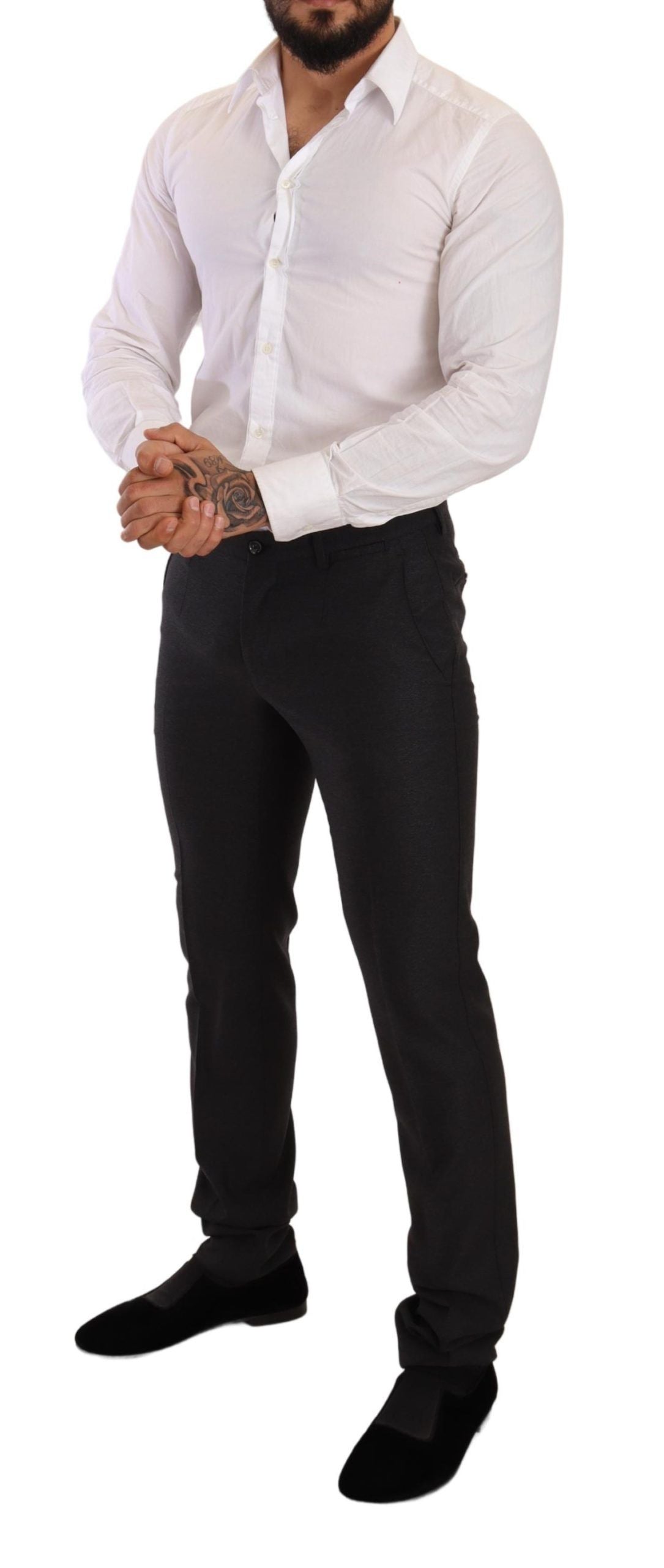 Elegante traje de lana gris Martini