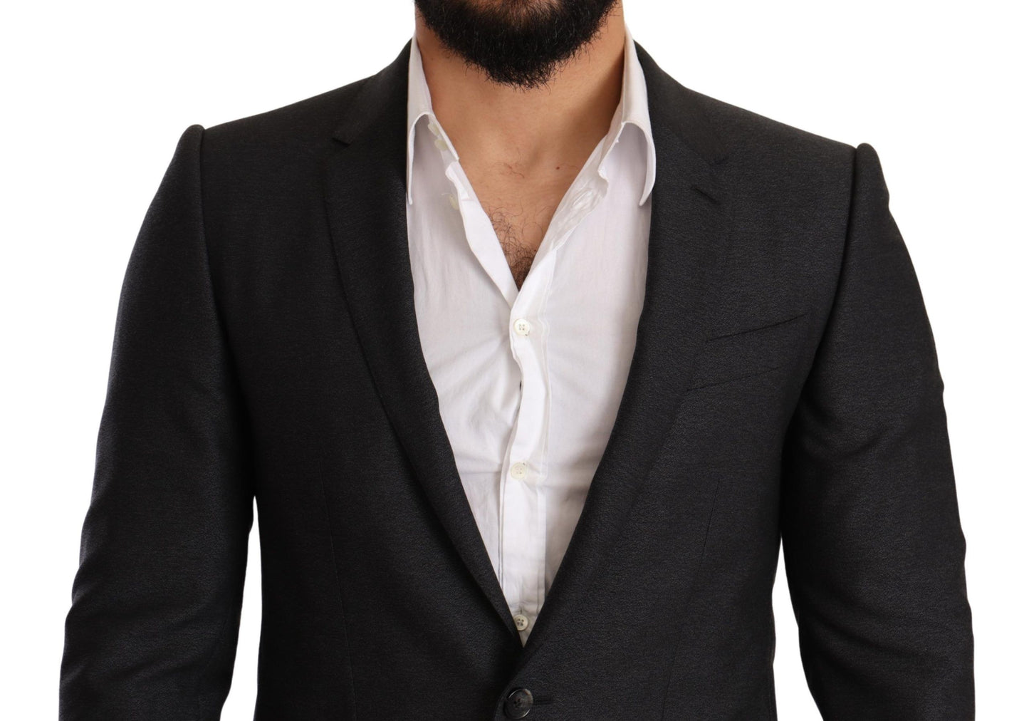 Elegante traje de lana gris Martini