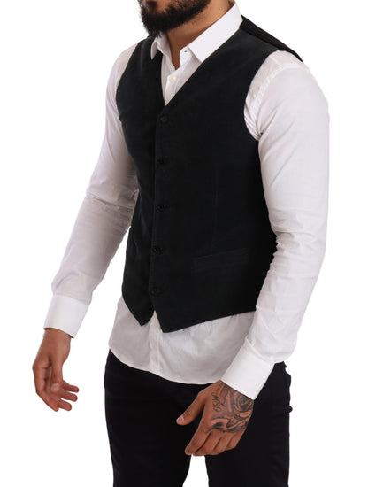 Elegante chaleco formal de algodón negro