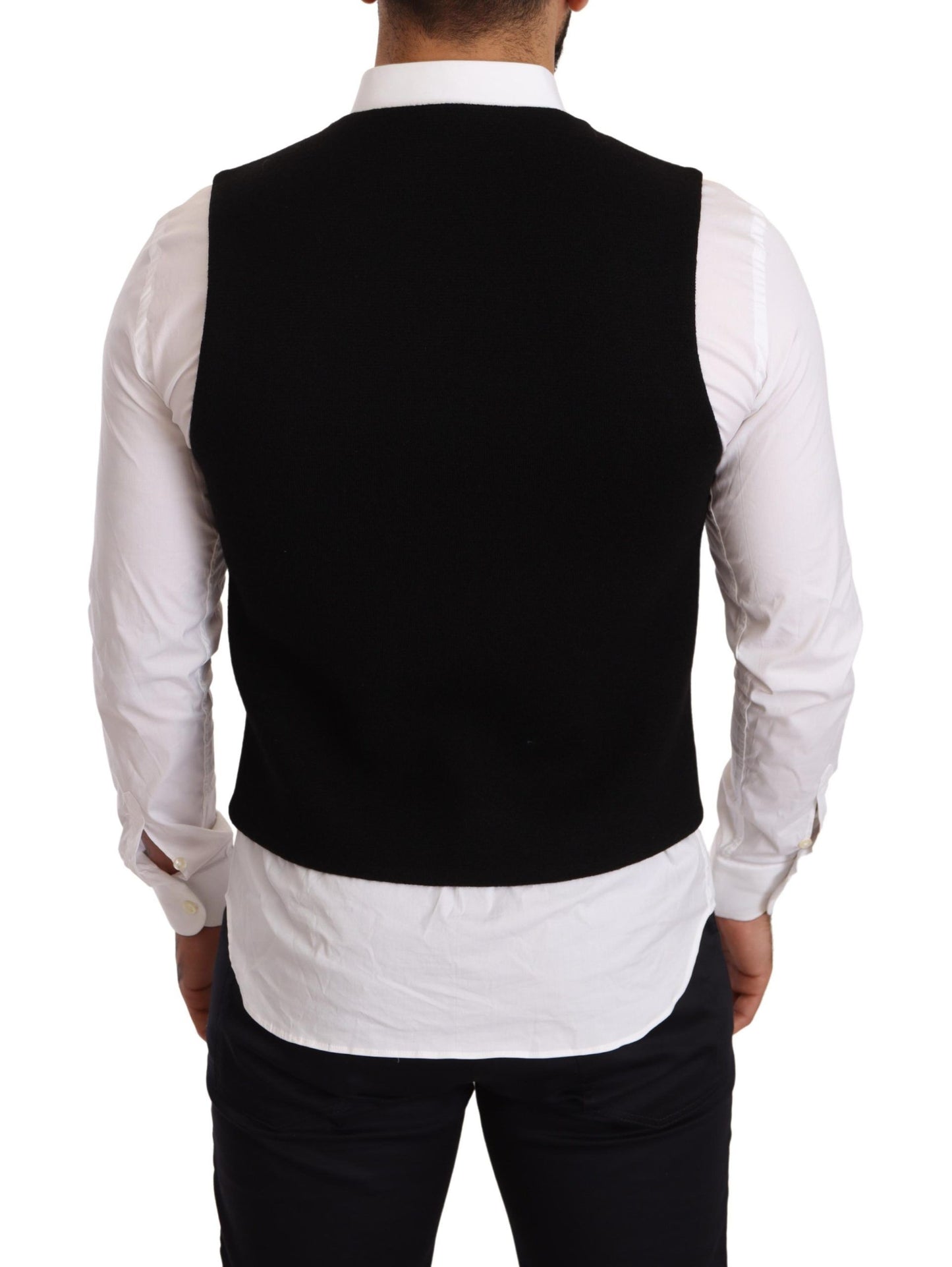 Elegante chaleco formal de algodón negro
