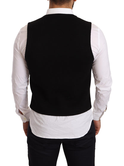 Elegante chaleco formal de algodón negro