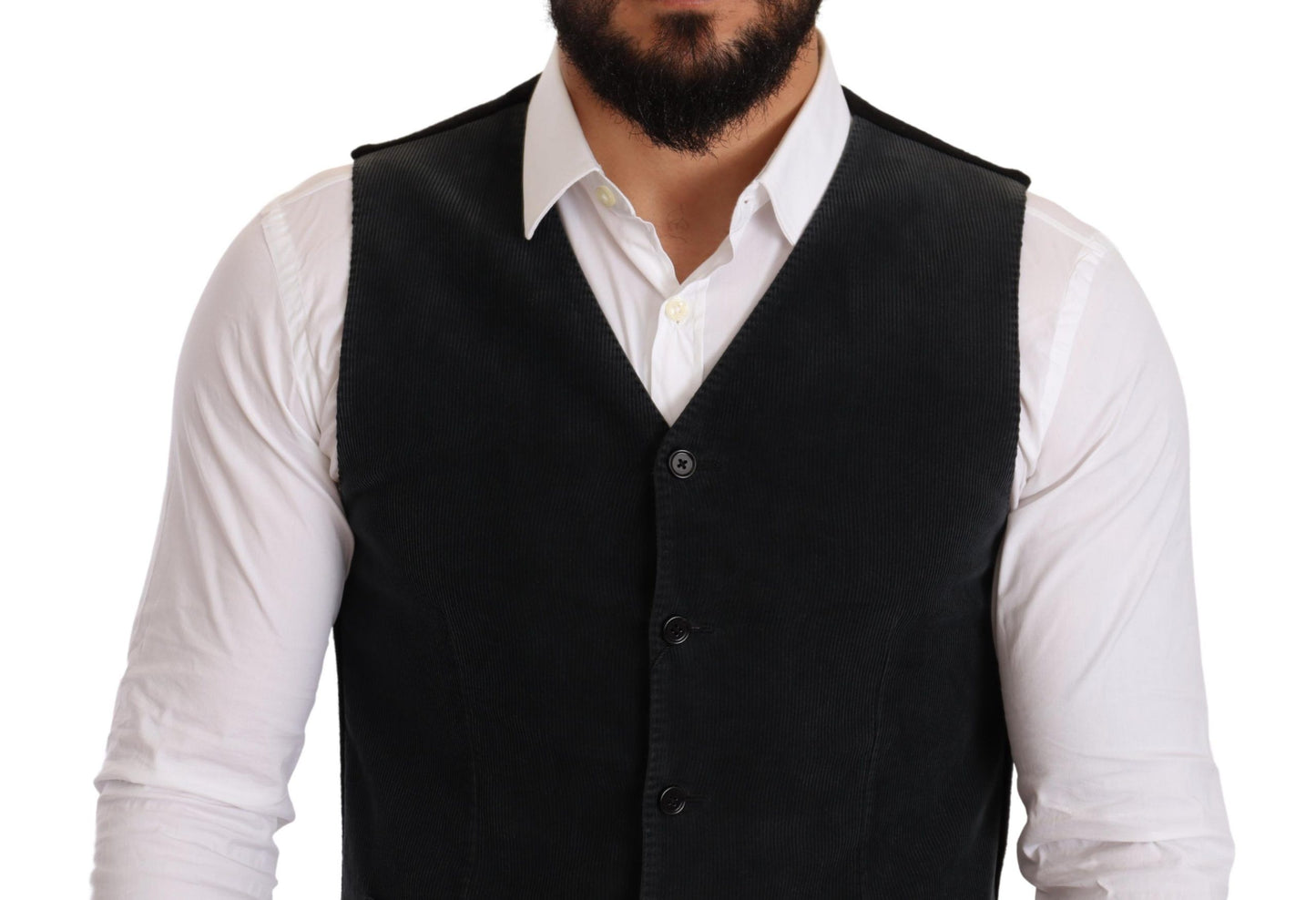 Elegante chaleco formal de algodón negro