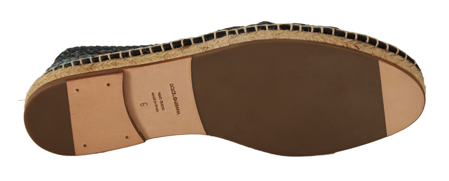 Alpargatas elegantes de piel tejida