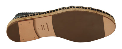 Alpargatas elegantes de piel tejida
