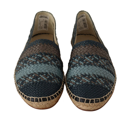 Alpargatas elegantes de piel tejida