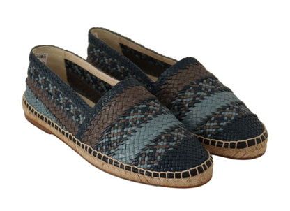 Alpargatas elegantes de piel tejida