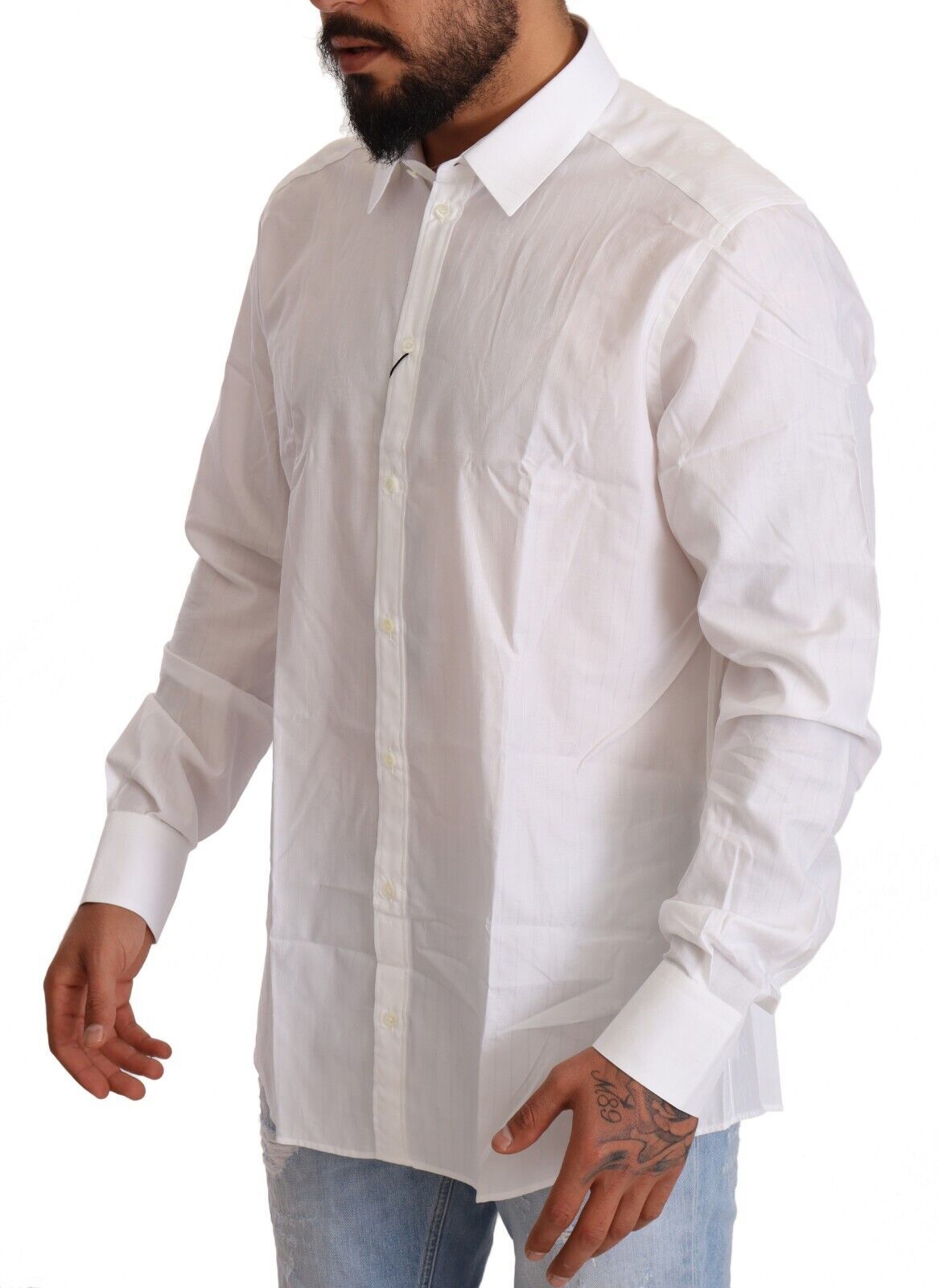 Camisa blanca de algodón estilo martini