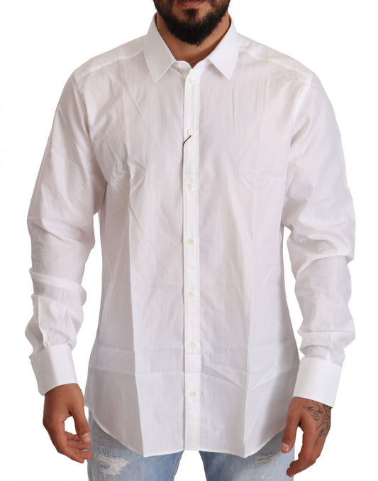 Camisa blanca de algodón estilo martini