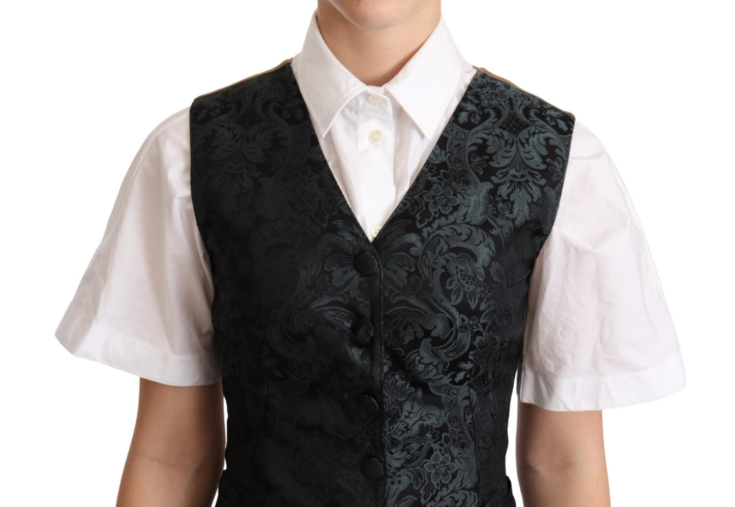 Chaleco floral jacquard encantador