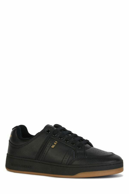 Elegantes zapatillas bajas de cuero negro