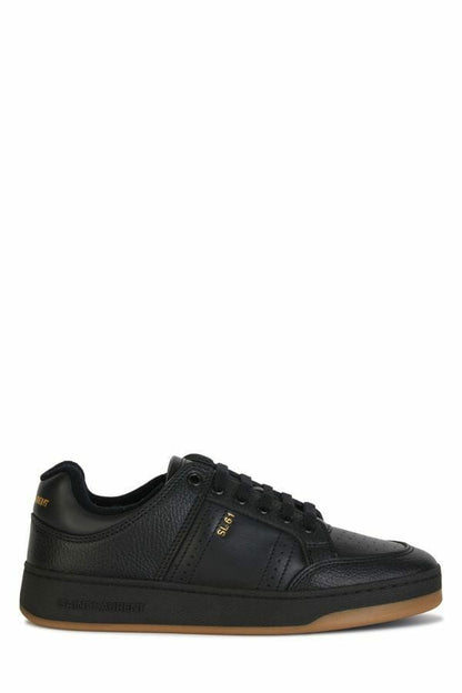 Elegantes zapatillas bajas de cuero negro