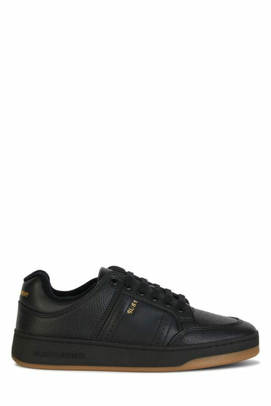 Elegantes zapatillas bajas de cuero negro