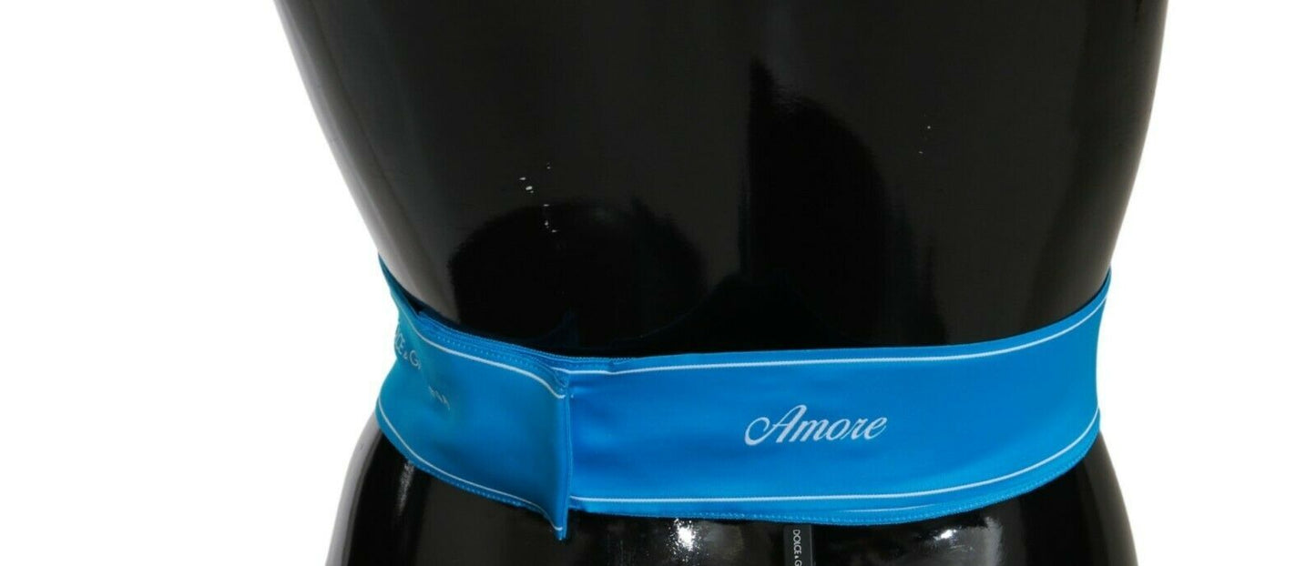 Cinturón elegante con lazo y broche azul