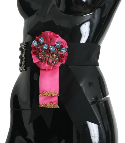Cinturón elegante con cinta de cristal floral