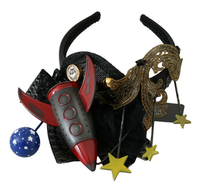 Diadema con diseño de noche estrellada en tonos joya