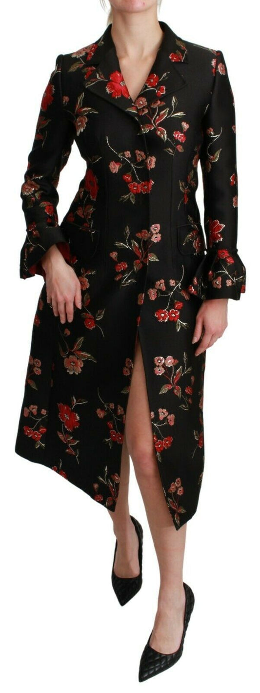 Elegante gabardina con bordado floral