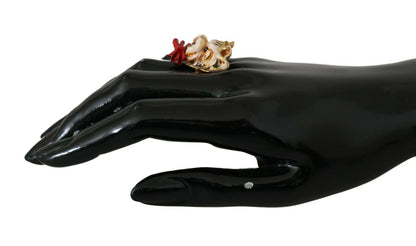 Elegante anillo para mujer con dije canino