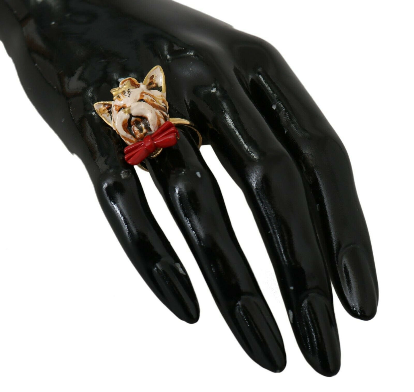 Elegante anillo para mujer con dije canino