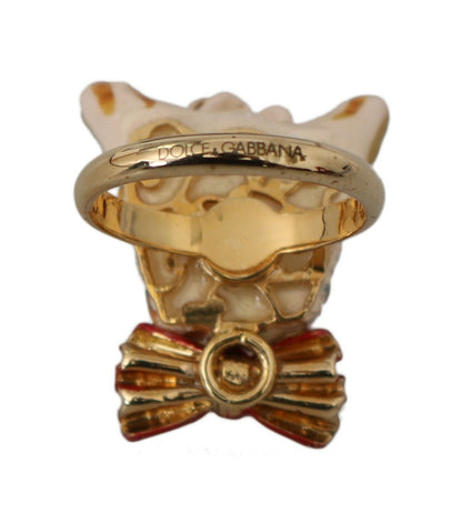 Elegante anillo para mujer con dije canino