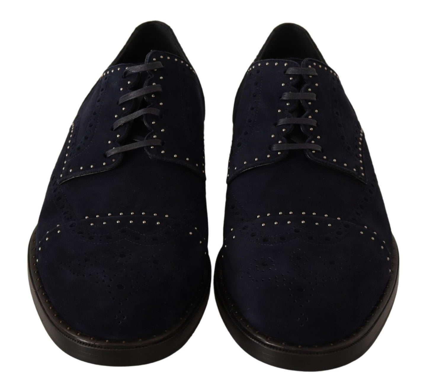 Elegantes zapatos Derby de ante con tachuelas plateadas