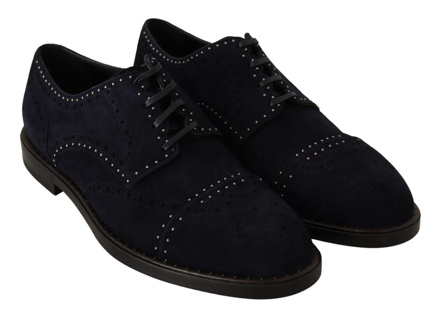 Elegantes zapatos Derby de ante con tachuelas plateadas