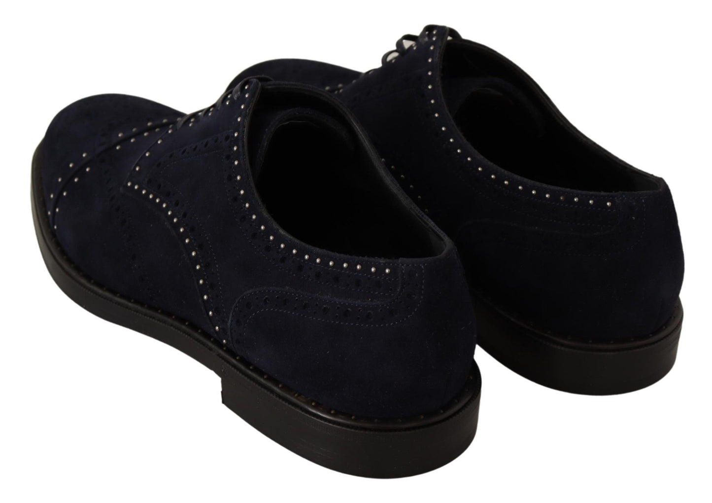 Elegantes zapatos Derby de ante con tachuelas plateadas