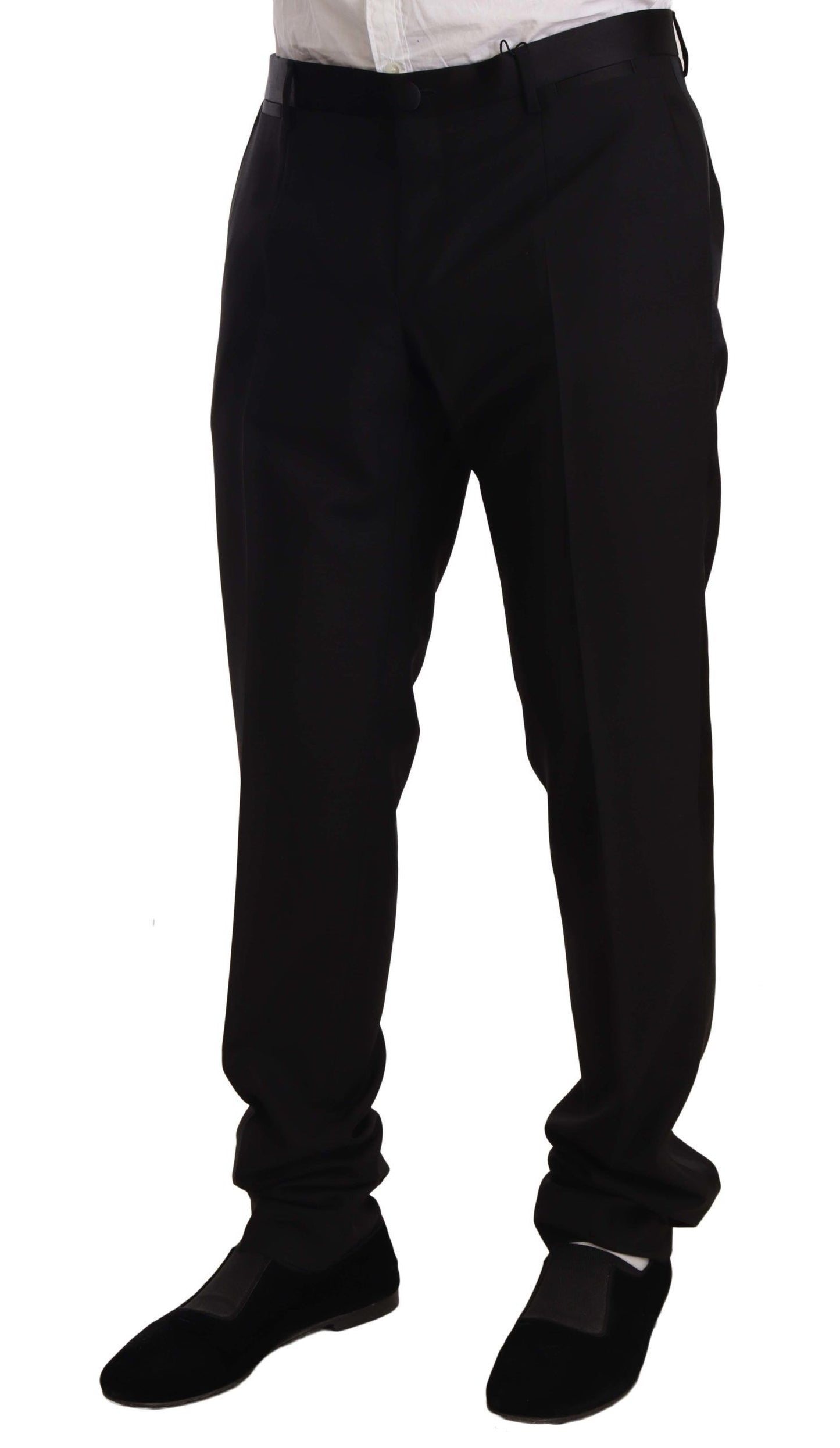 Pantalones de esmoquin negros ajustados y elegantes