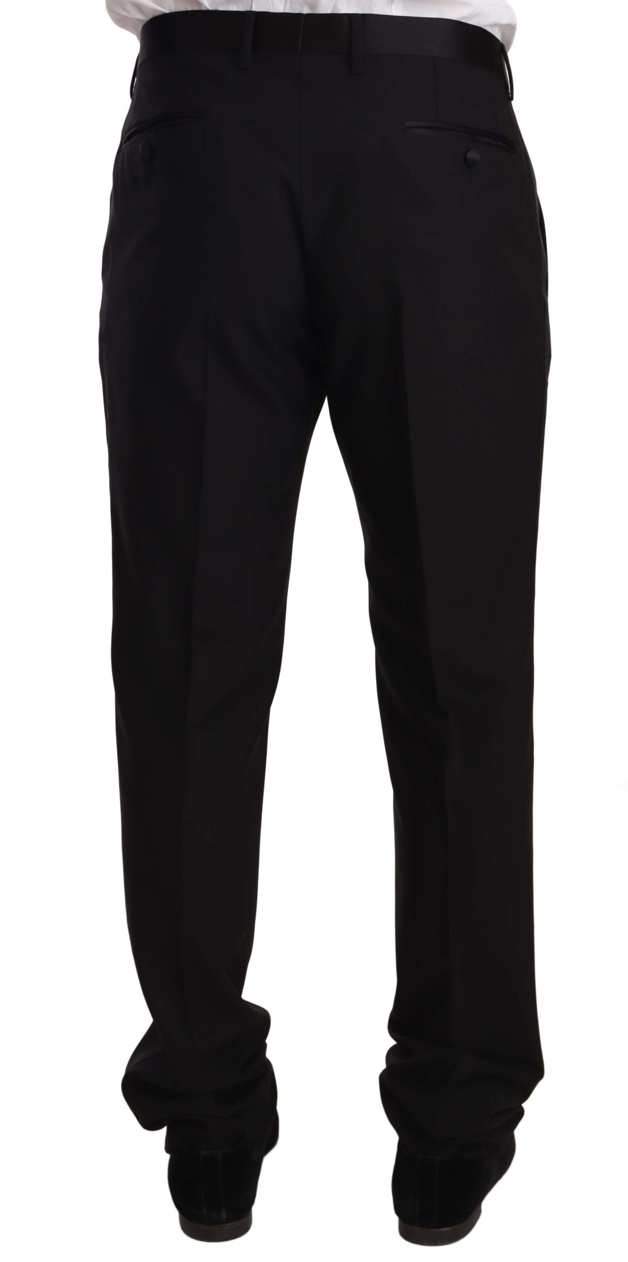 Pantalones de esmoquin negros ajustados y elegantes