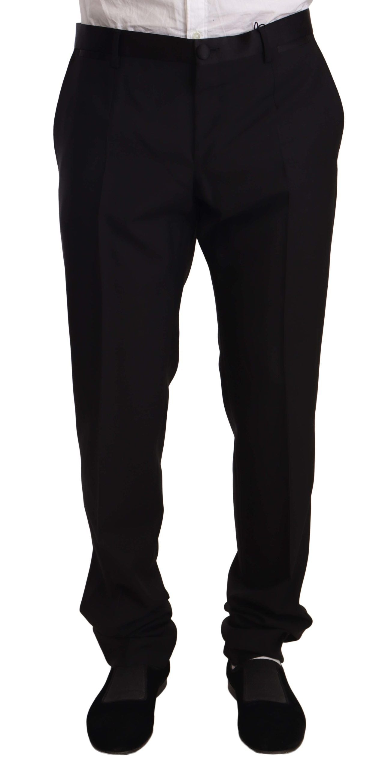 Pantalones de esmoquin negros ajustados y elegantes