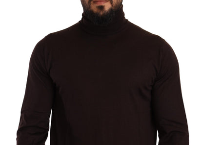 Elegante suéter de cuello alto de cachemira
