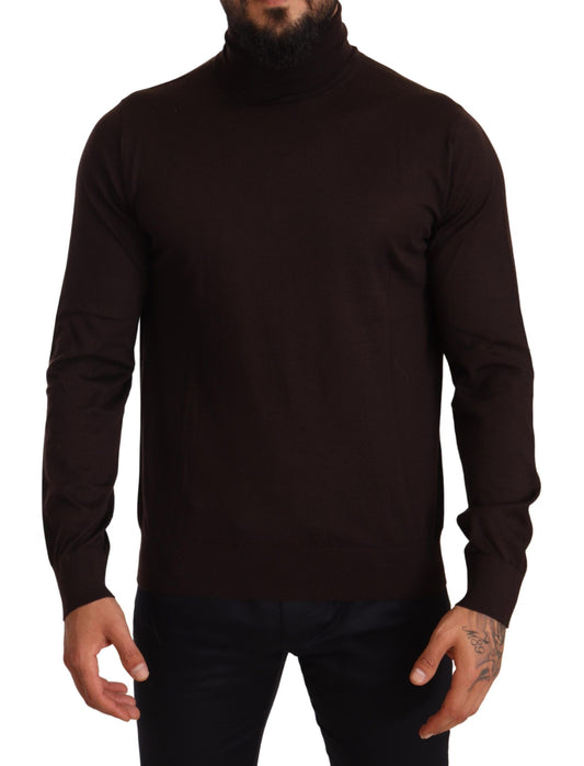 Elegante suéter de cuello alto de cachemira