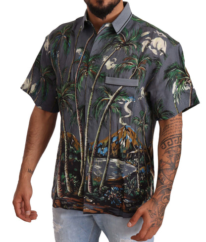 Camisa de lino y seda para hombre con elegancia tropical