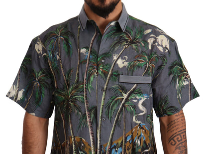 Camisa de lino y seda para hombre con elegancia tropical