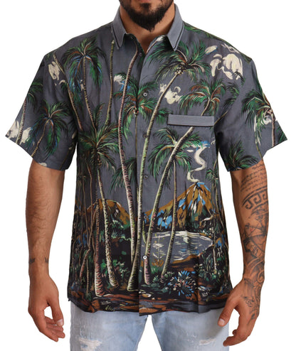 Camisa de lino y seda para hombre con elegancia tropical
