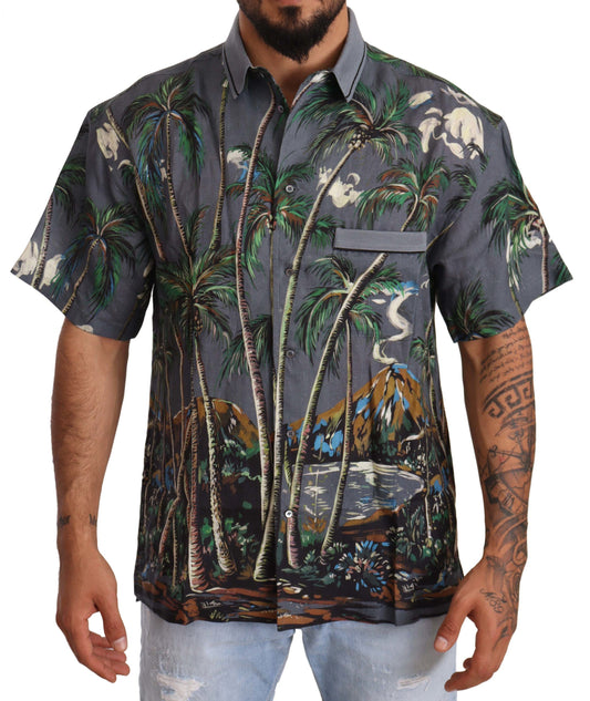 Camisa de lino y seda para hombre con elegancia tropical